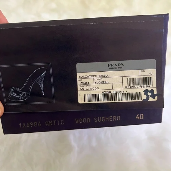Prada Calzature Donna Wooden Buckle Slide Sandals - Size 40/US 9